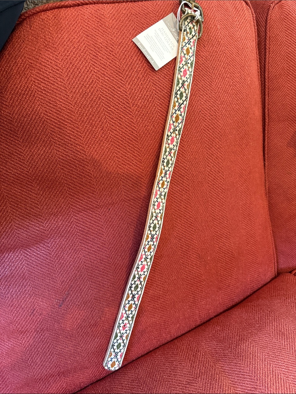 Woven Pattern Leather handmade leather dog collar Multicolor by indaba.